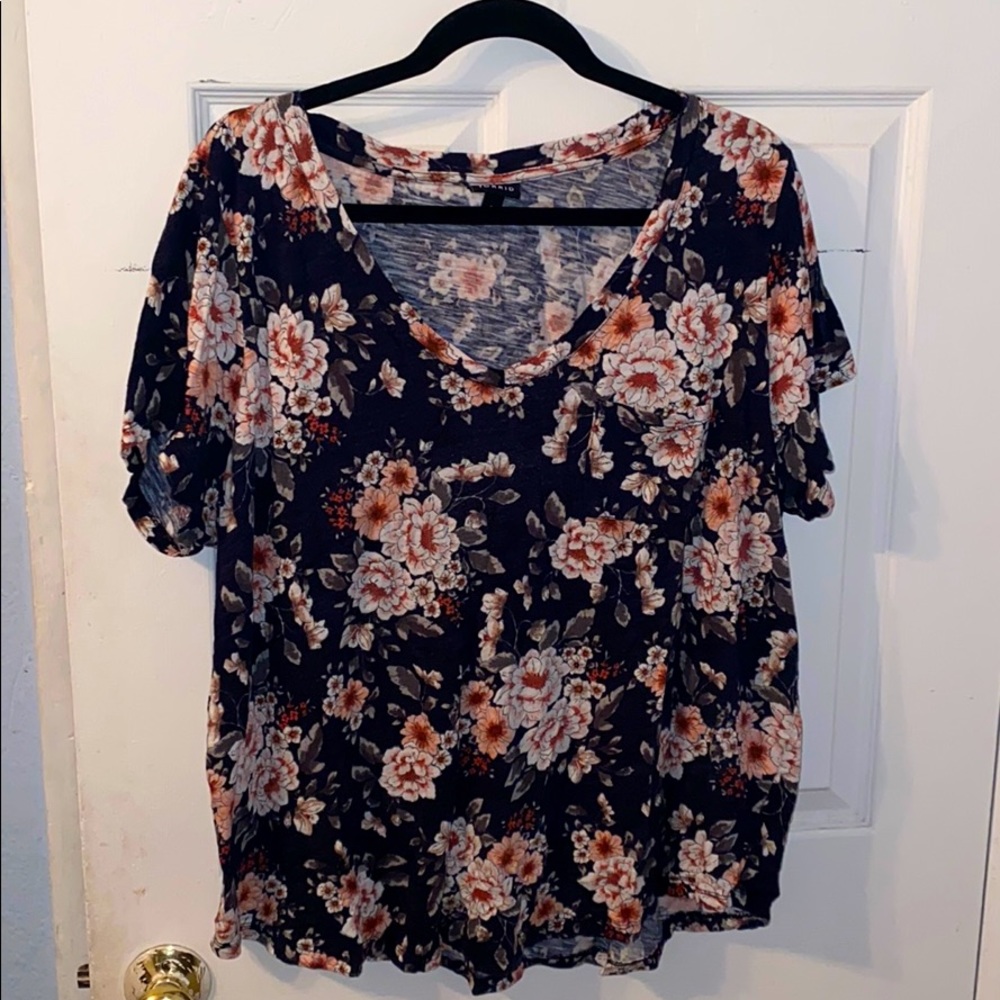 Torrid Navy Blue Floral Tee